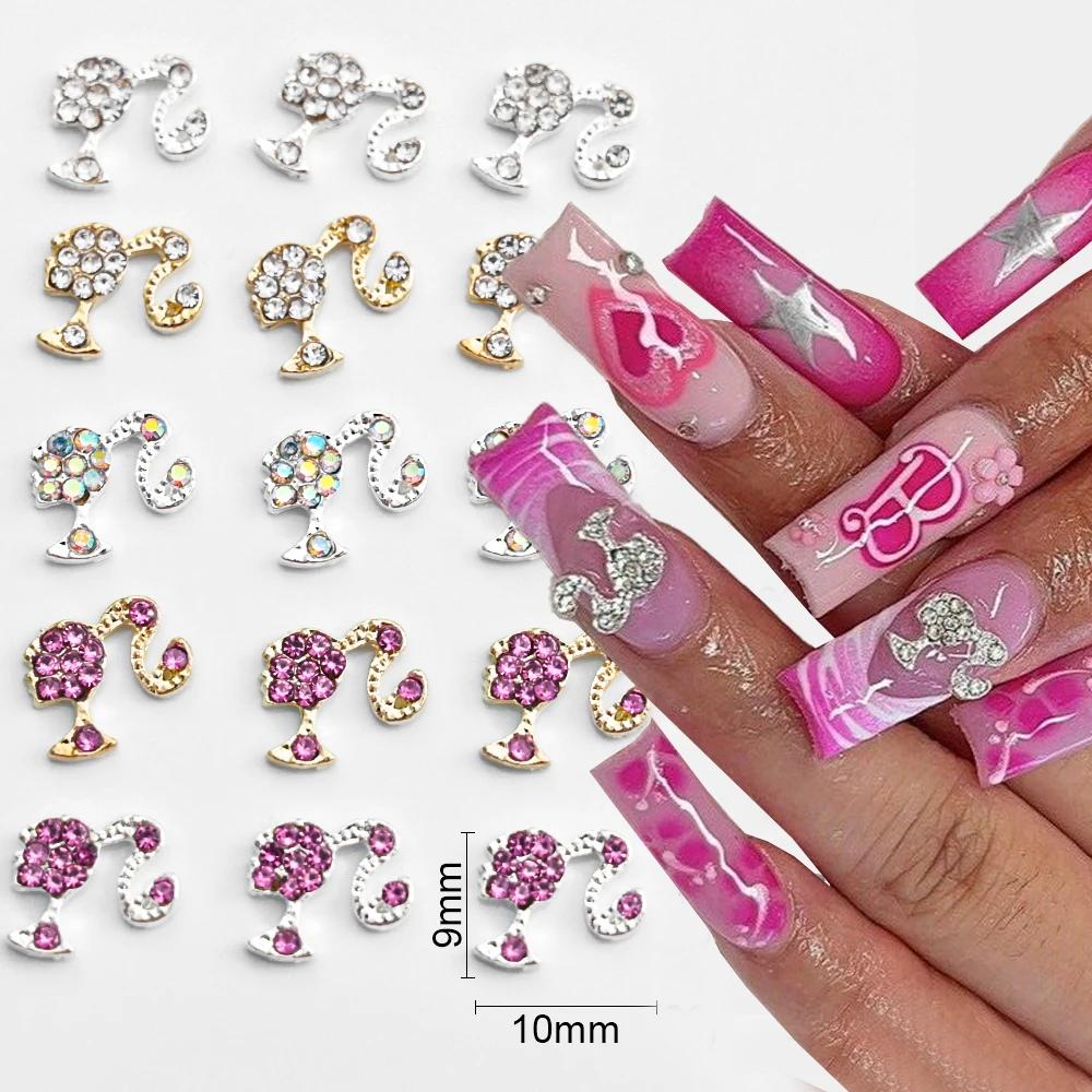 Strass pour ongles en cristal, tête de fille mignonne 3D, 9x10mm, queue de cheval haute, plein de di
