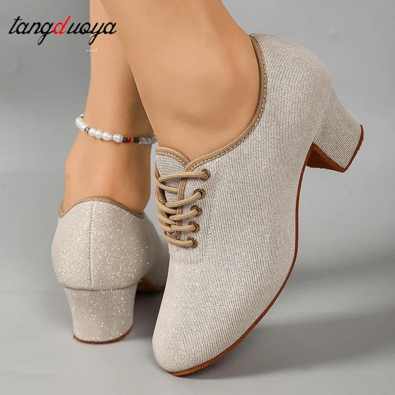 Femmes Bling scène spectacle pied porter filles semelle souple chaussures latines dames moderne Jazz