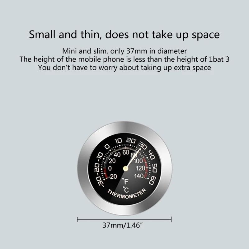 Mini thermomètre/hygromètre analogique en métal mécanique pour voiture, détecteur de température/hum