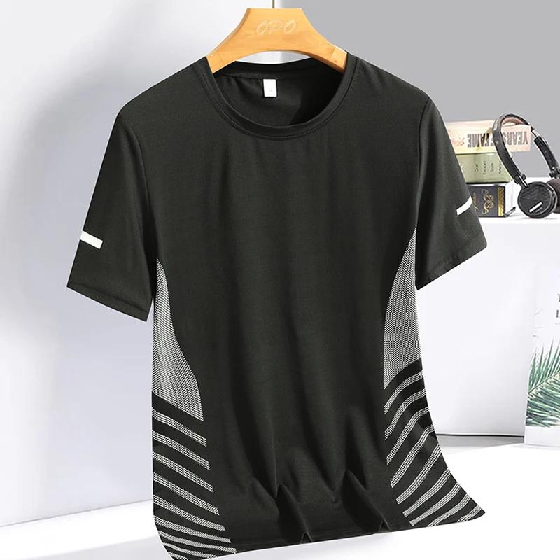 T-shirt de course à manches courtes pour hommes, haut fin, séchage rapide, respirant, fitness, sport