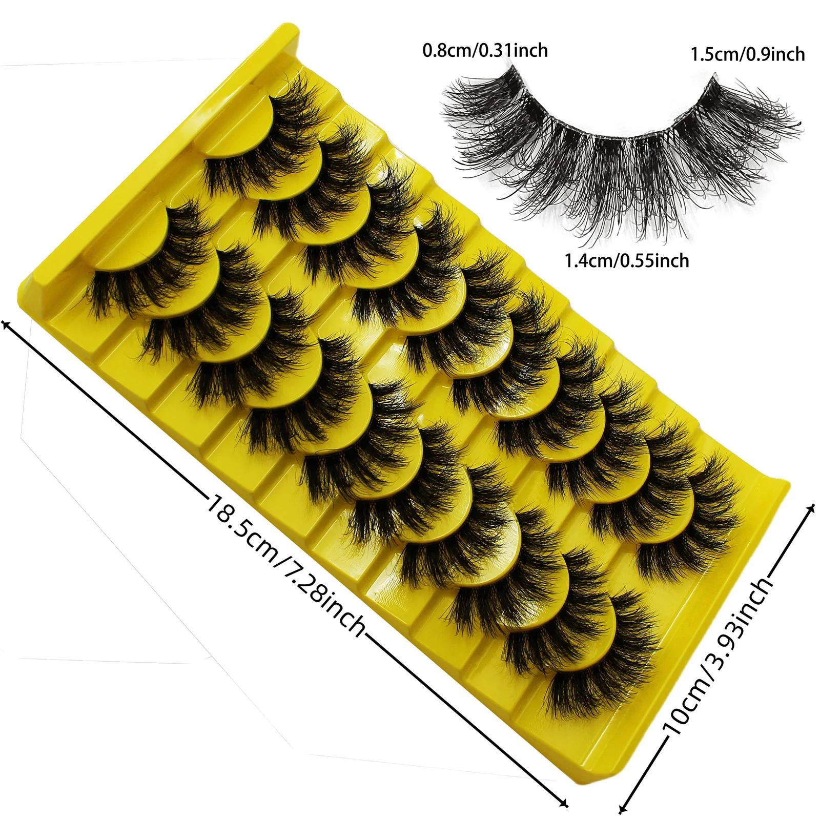 Faux cils moelleux russes, cils à bande 3D, maquillage désordonné, cils optiques moelleux, 10 paires