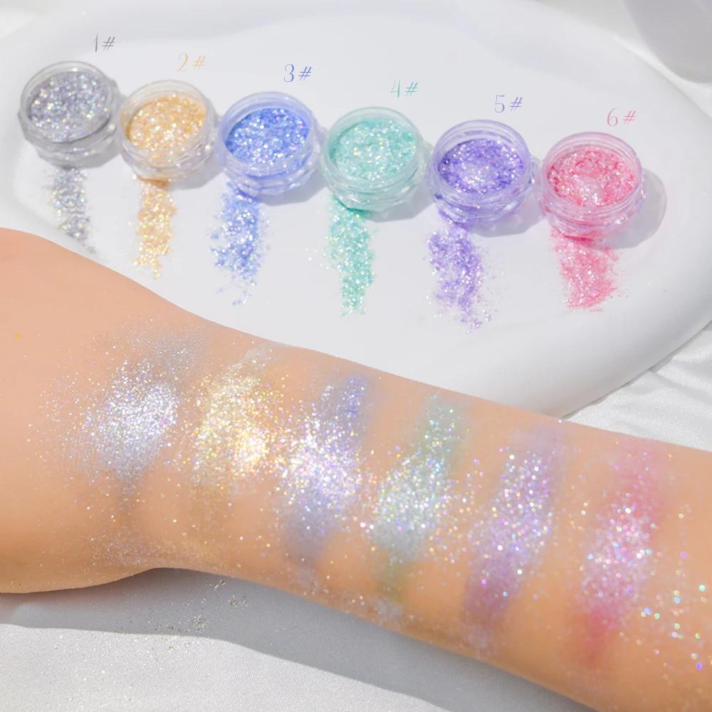 Poudre à ongles opale dorée Super brillante, paillettes de sirène, flocons irisés ultra-fins, paille