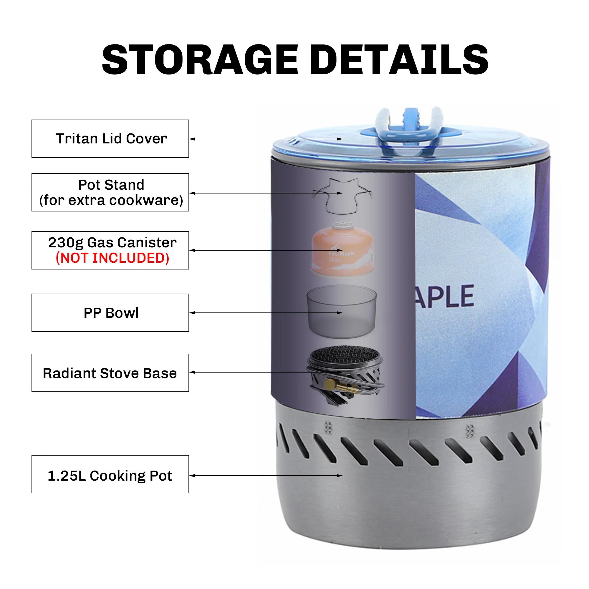 Système de réchaud radiant à grain d'érable au feu, exdésinfection thermique coupe-vent compacte ave
