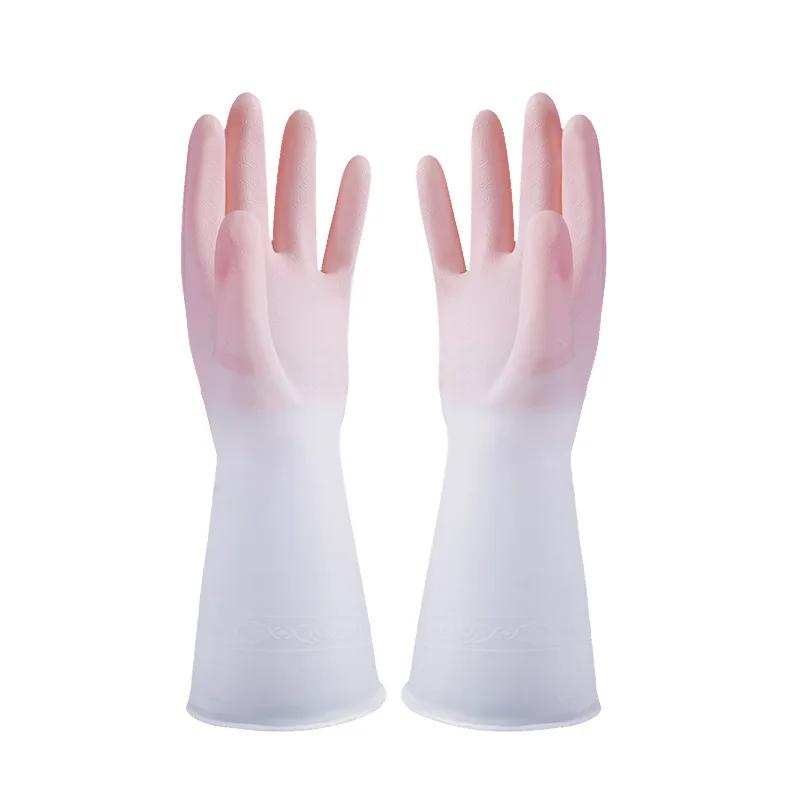 Gants de vaisselle ménagers pour femmes, vêtements de lavage, gants en caoutchouc imperméables, bol 
