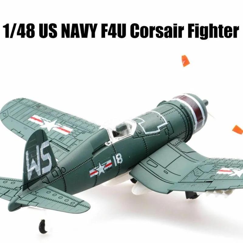 Avion de chasse en plastique, échelle US NAVY F4U Corsair Fighter, modèle d'assemblage, couleur aléa