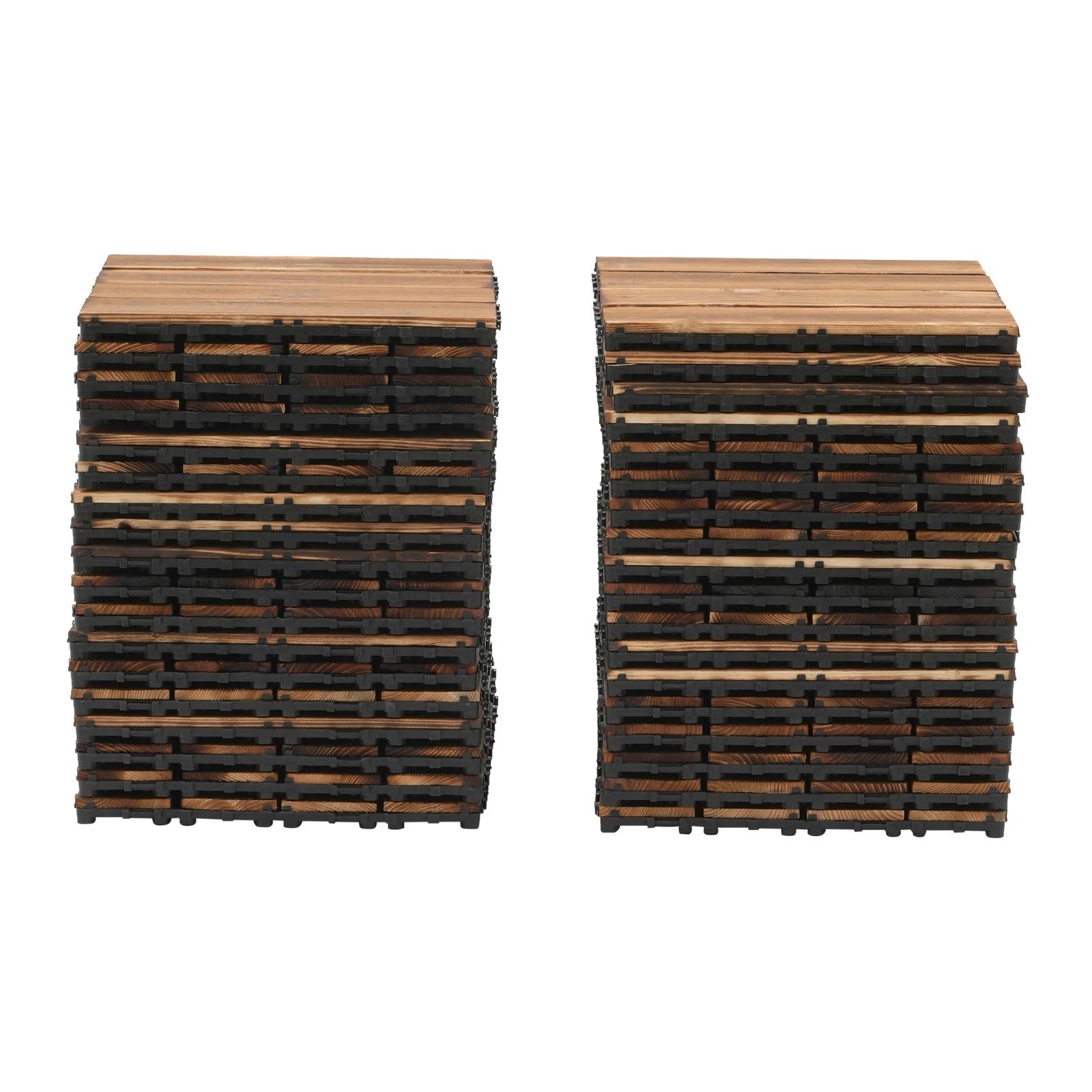 Paquet de 36 carrelage de sol de terrasse de Patio en bois dur carrelage de sol à emboîtement extéri