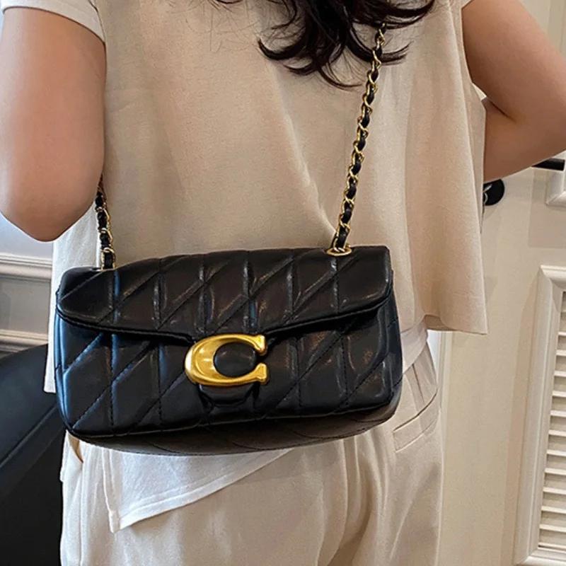 Sac à main de style féminin haut de gamme - Sac pour femme avec sangle en chaîne à motif de diamant,