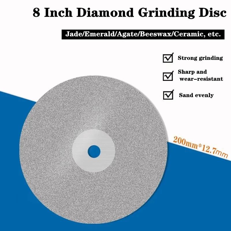 1 pièces 8 pouces 200mm diamant disque de meulage enduit plat roue roues de polissage bijoux meulage