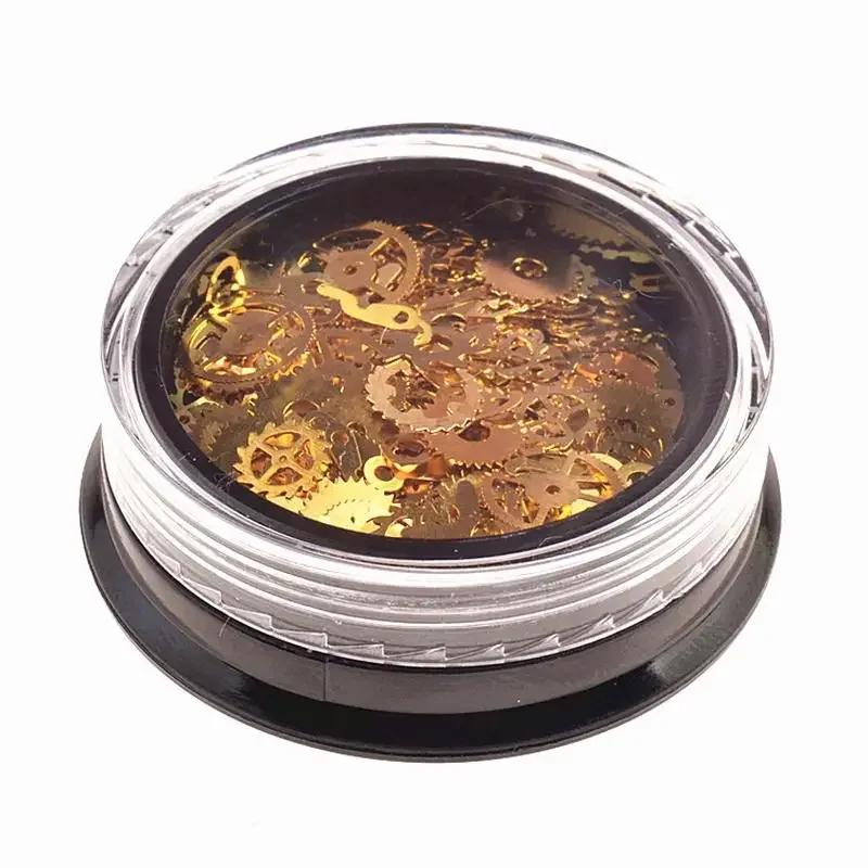 1 boîte de feuille de goujon d'engrenage en métal mixte Steampunk Nail Art décoration Dropsh dans le