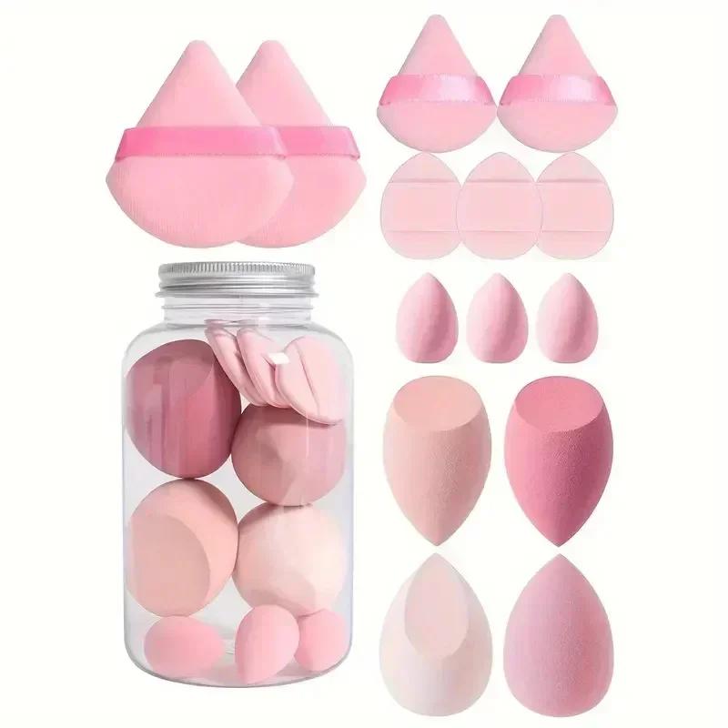 12/14 pièces éponge de maquillage bouffée cosmétique fond de teint éponges mélangeur beauté oeuf pou