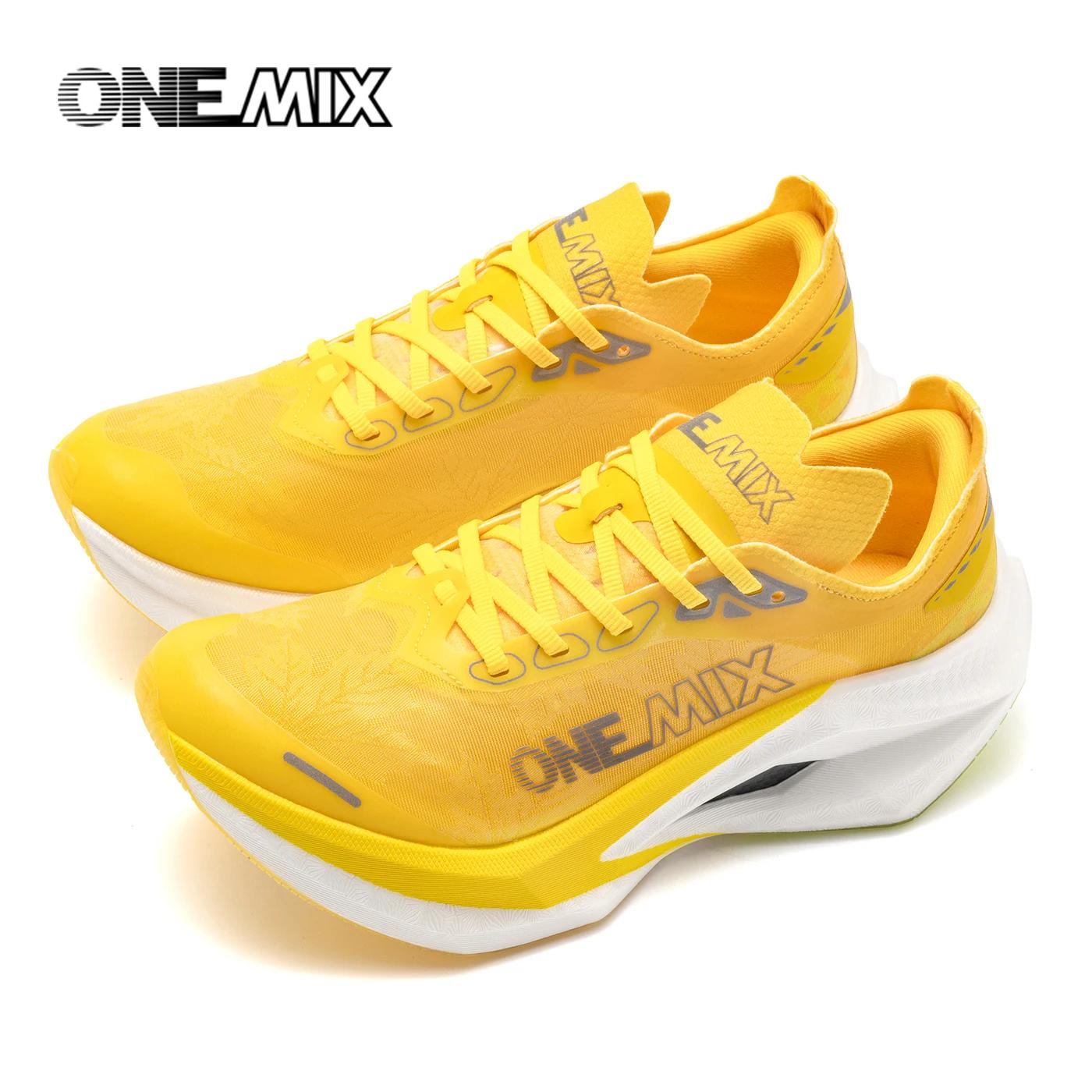 ONEMIX Nouvelles chaussures de course professionnelles Marathon à plaque de carbone intégrale avec s