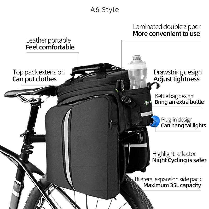 Sac transport vélo ROCKBROS 35L imperméable - Porte-bagages arrière capacité voyage multifonction