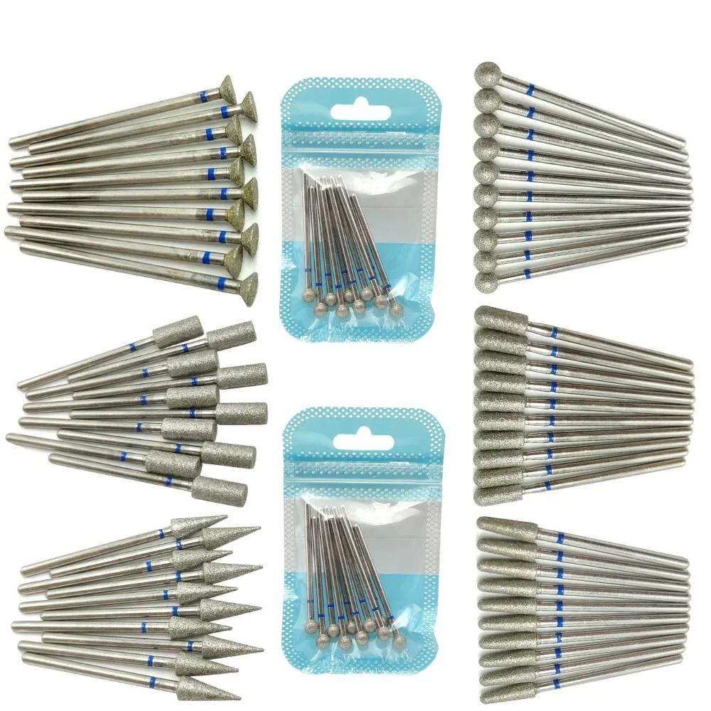 10 pièces ensemble diamant foret à ongles rotatif fraises électriques pour pédicure manucure fichier