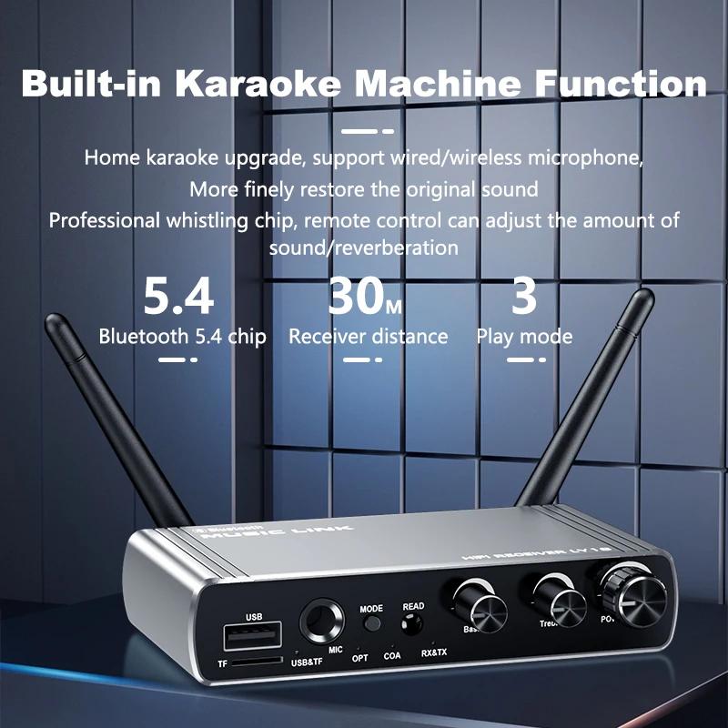 Bluetooth 5.4 récepteur émetteur Support USB u-disk Play adaptateur sans fil AUX 3.5mm Fiber optique