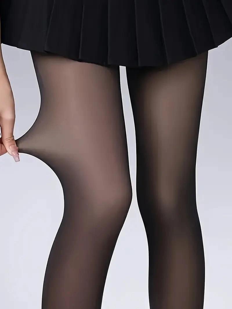 Sous-vêtements et pyjamas pour femmes, faux pantalons thermiques semi-transparents, tiXI haute élast
