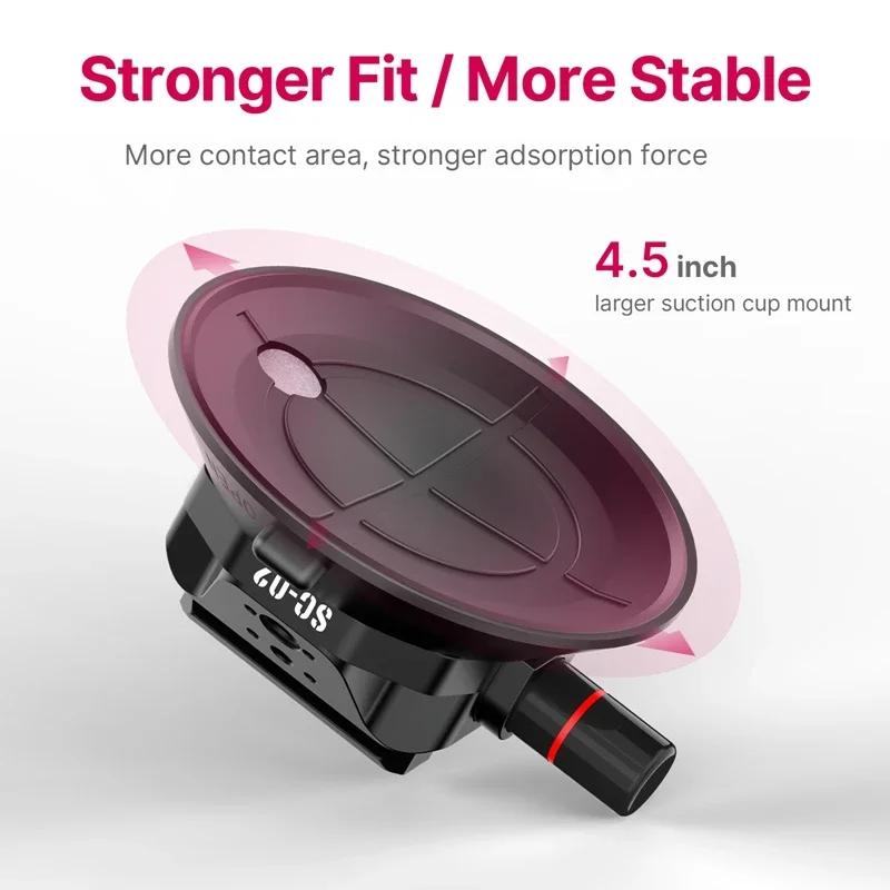 Ulanzi – support de caméra d'action pour téléphone de voiture, pompe à main, ventouse 360 °   1/4" r