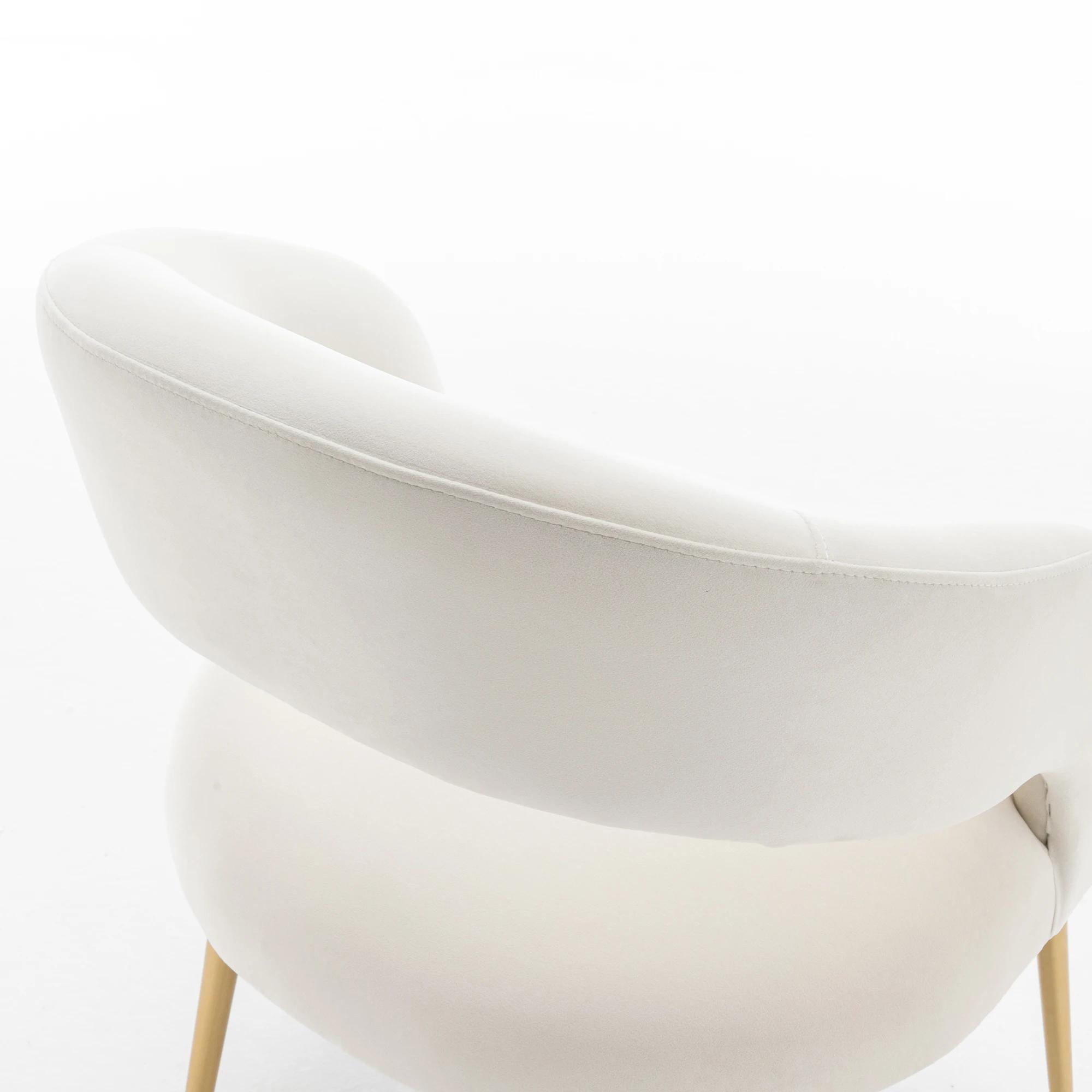 SEYNAR-Ensemble de 2 chaises de salle à manger modernes en velours à dossier ouvert du milieu du siè