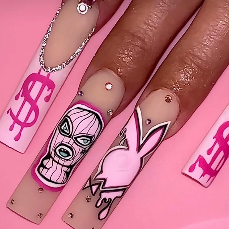 Autocollants 3D en Forme de Dollar pour Ongles, Décalcomanies Auto-Adhésives pour Manucure, Envelopp