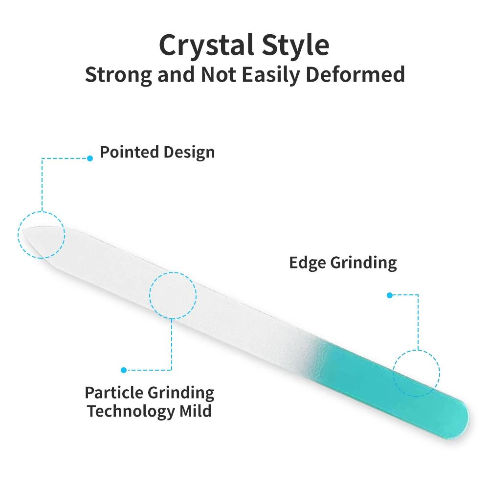Lime à ongles en verre cristal pour manucure, tampon à ongles, accessoires pour ongles, outils de ma