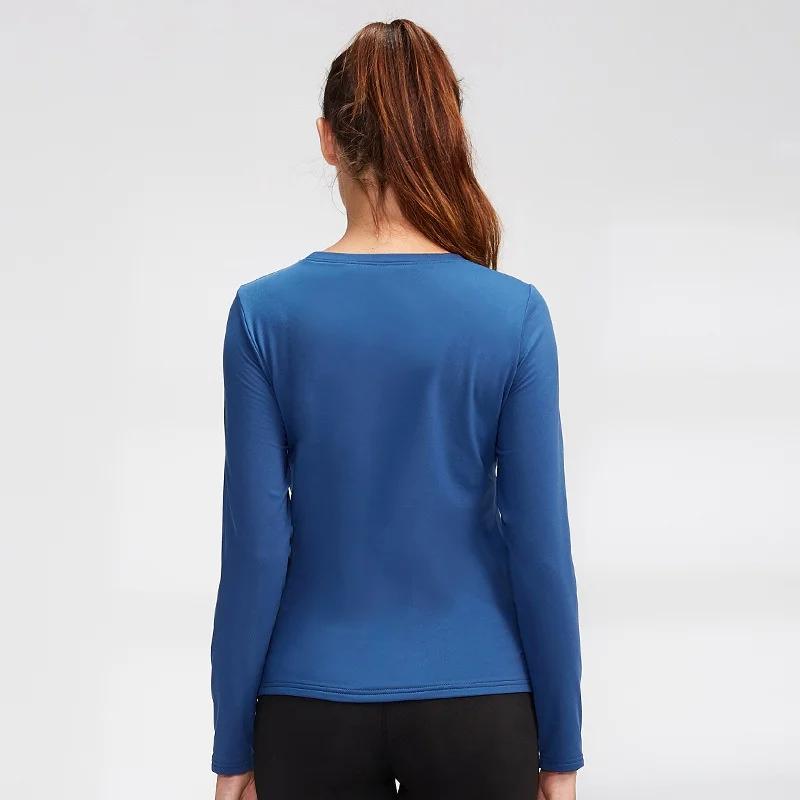 Haut fitness femme manches longues automne hiver - Séchage rapide stretch yoga course mince