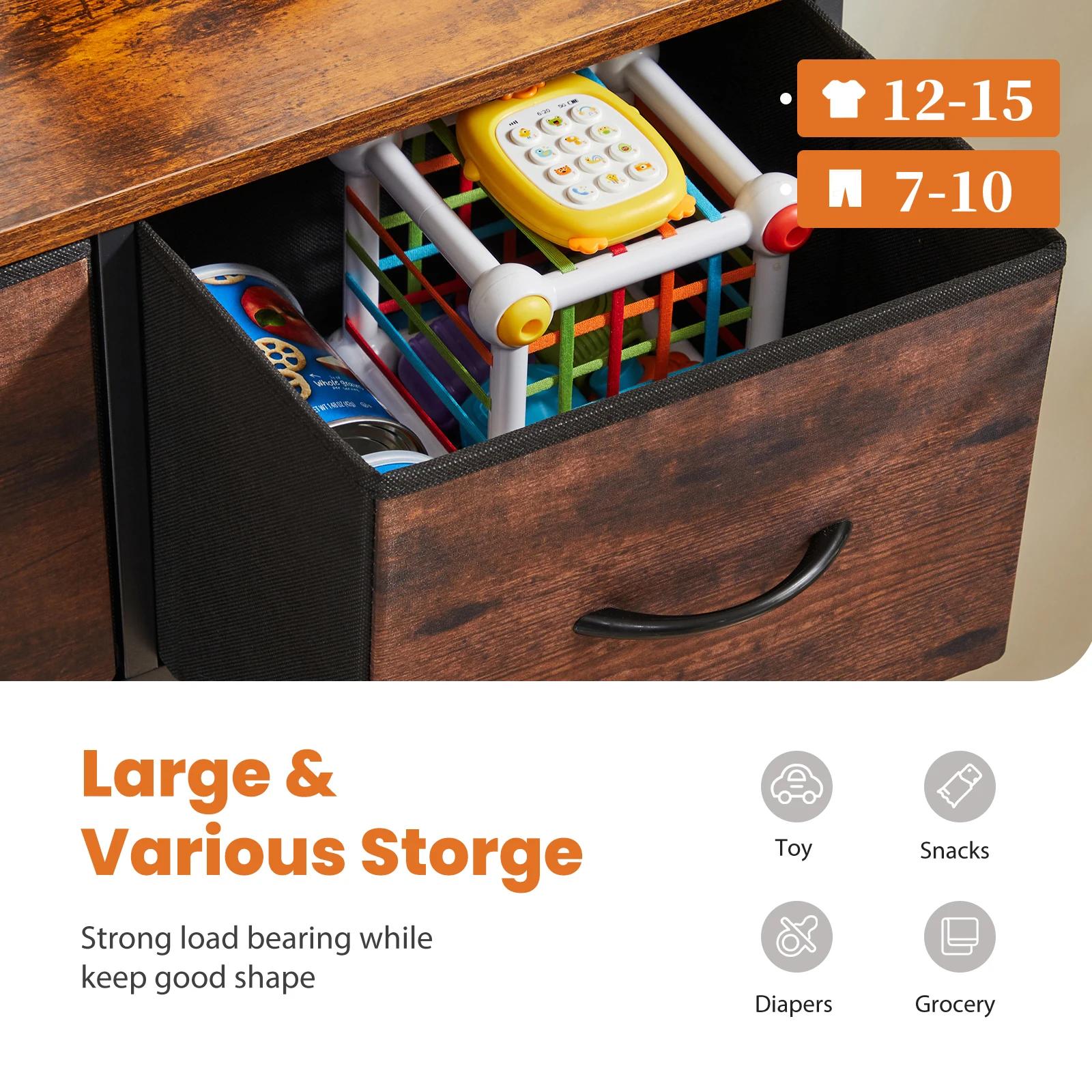 JHK commode pour chambre à coucher avec 9 tiroirs de rangement en tissu armoire grande poitrine orga