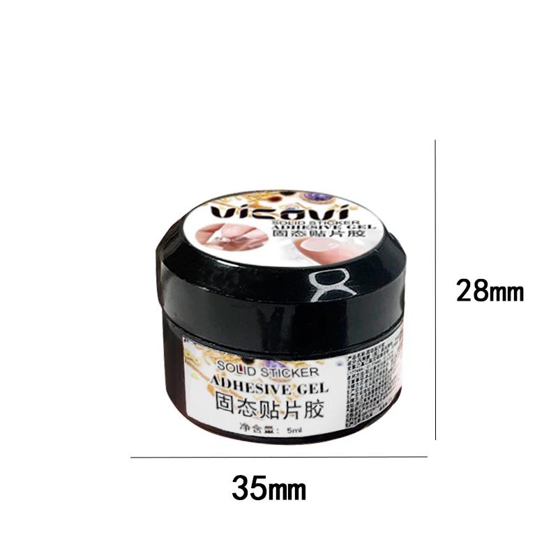 Colle Gel solide pour faux ongles, 1 pot, faux pointes en acrylique transparent, presse sur Poly con
