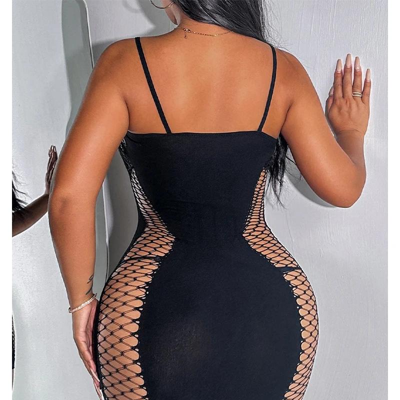 1 pièce Robe de plage moulante sexy en résille ajourée transparente pour femme, tenue de bain d'été