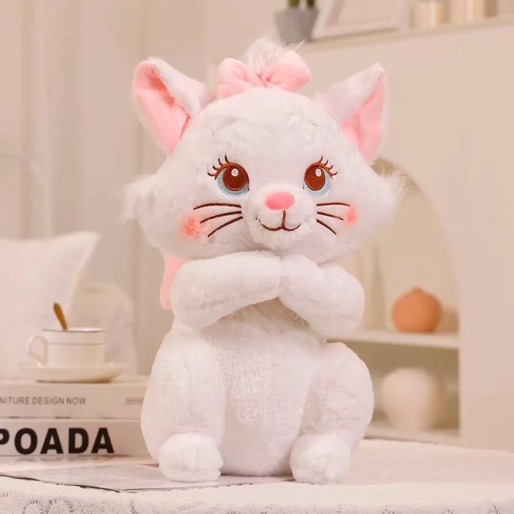 Jouets en peluche chat Marie de dessin animé Disney, poupées en peluche douces et mignonnes, oreille