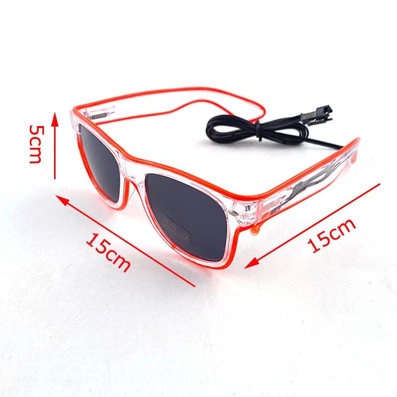 Lunettes lumineuses Led néon pour fête, fil EL, lunettes de soleil scintillantes, nouveauté, cadeau 