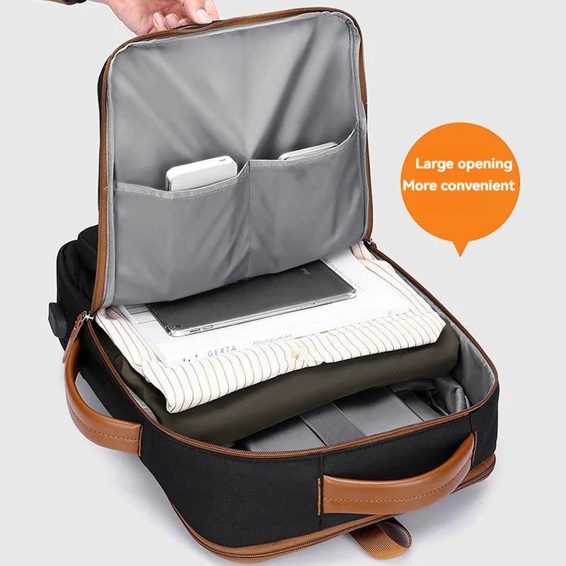 Sac à dos de voyage pour ordinateur portable, sac à dos étanche extensible avec port de chargement U