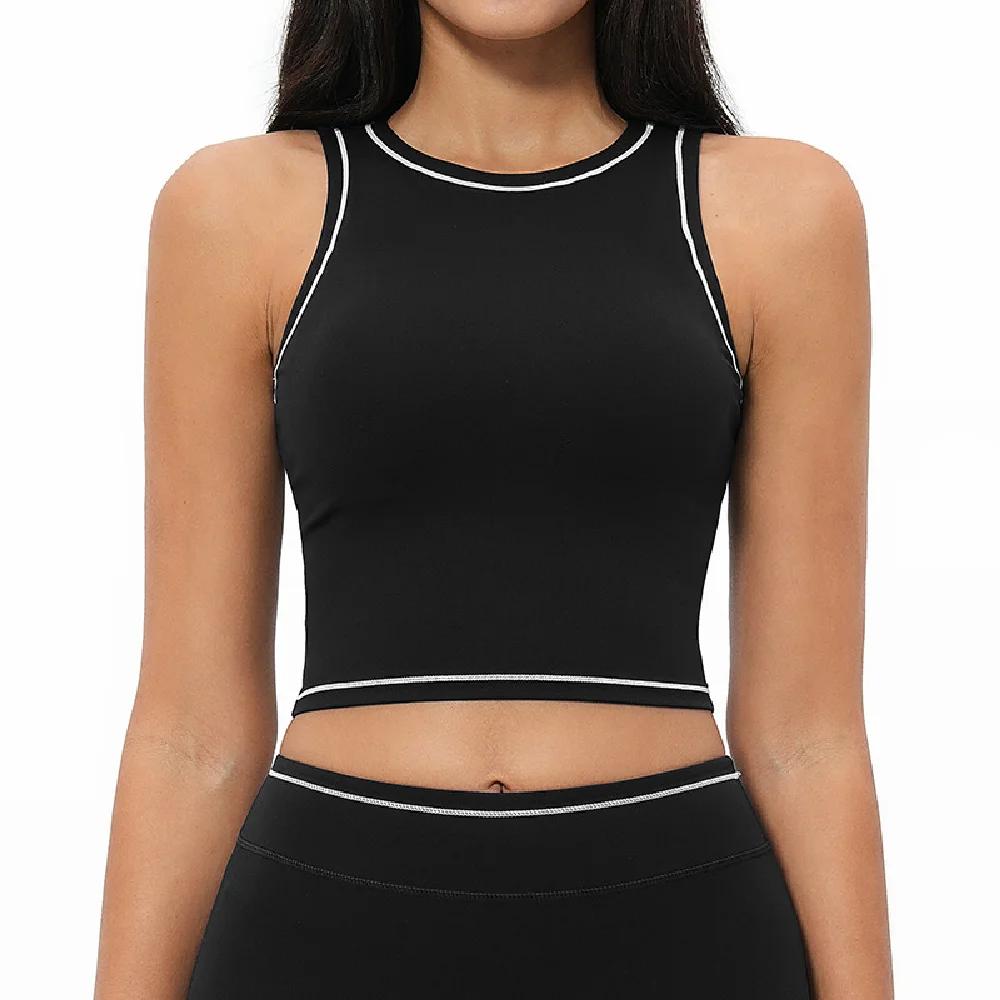Soutien-gorge de yoga pour femmes, sous-vêtements de sport bicolores, gilet de fitness push-up, sout