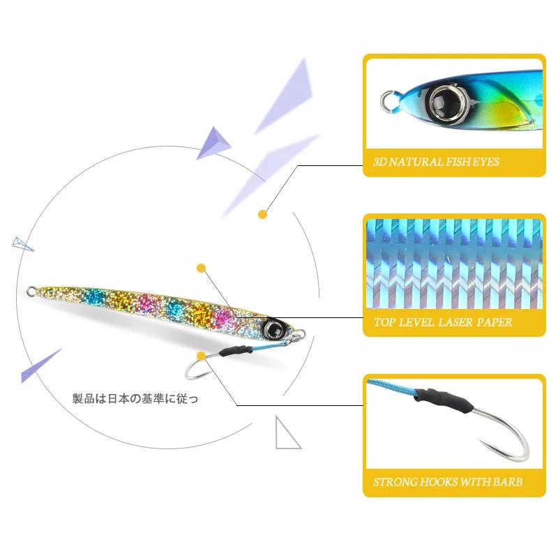 Works magiques gabarit en métal de mer faux appât 30g 45g 60g leurres articles de poisson d'eau salé