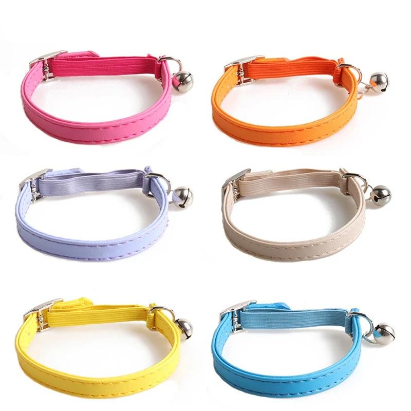 Collier de chat mignon couleur Macaron, collier de chat en sangle élastique, petit collier réglable 