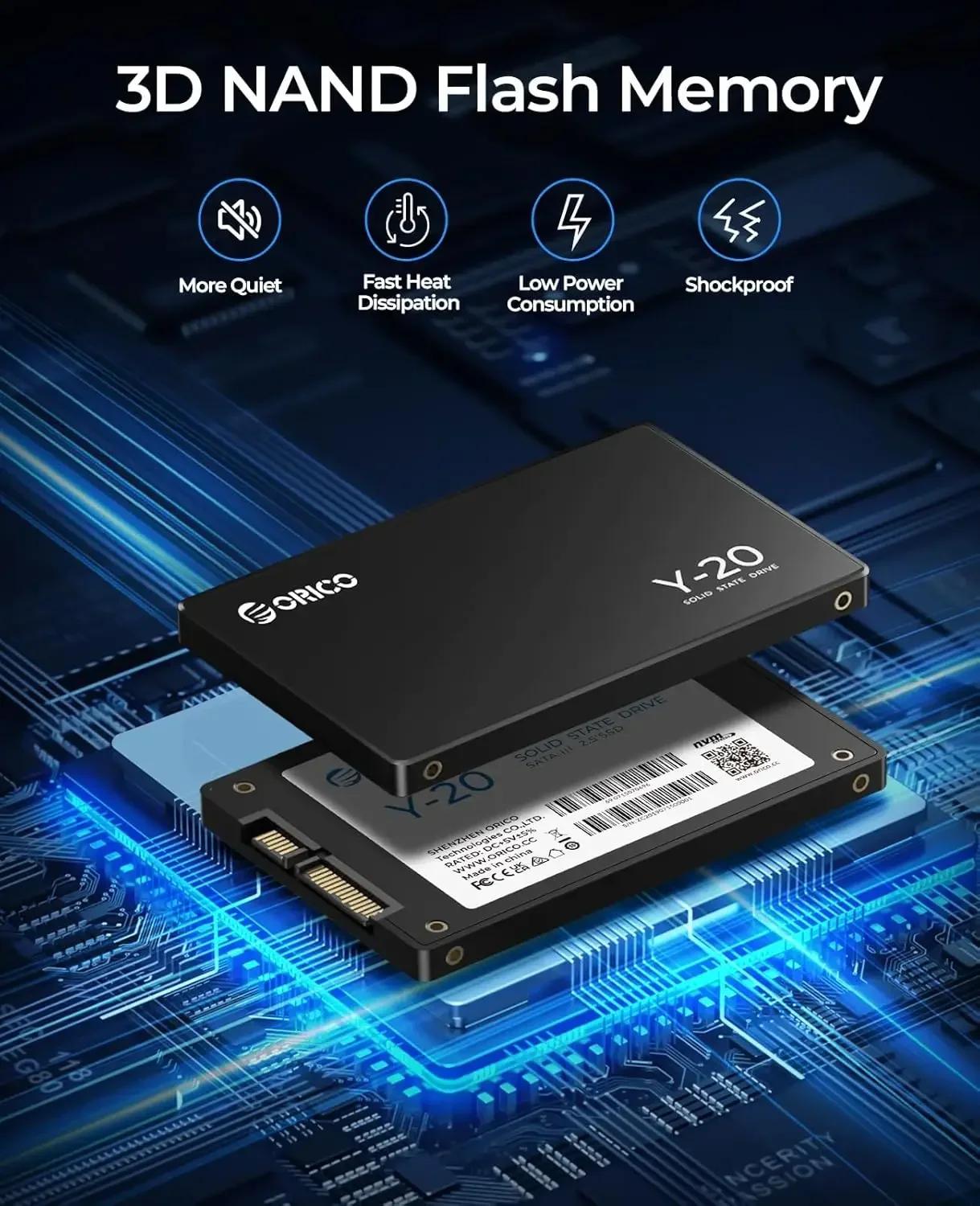 ORICO SATA III SSD 2.5 "disque SSD interne 3D NAND 512GB 1 to 2 to 4 to jusqu'à 550 mo/s pour mettre