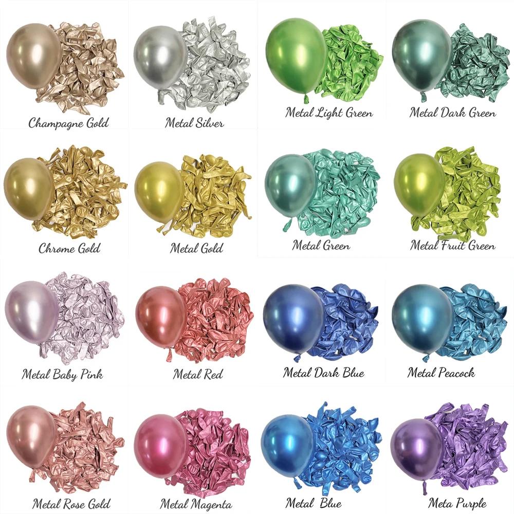 Ballons d'anniversaire en métal, 5/10/18 pouces, métallique, bleu, vert, argent, Chrome, or Rose, dé