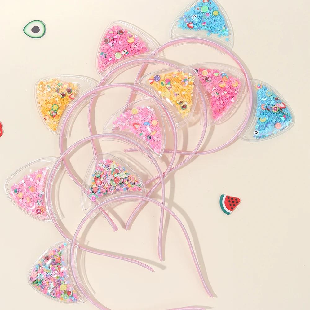 5 pièces chat oreille bandeau mignon étoile brillant paillettes bandeaux doux PVC oreille princesse 