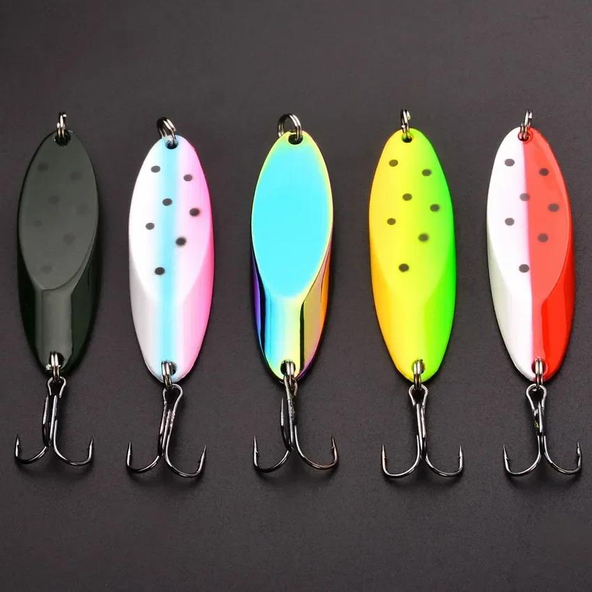5 pièces 3g-21g pêche lumineuse cuillère en métal leurre appâts durs basse argent cuillère leurre de