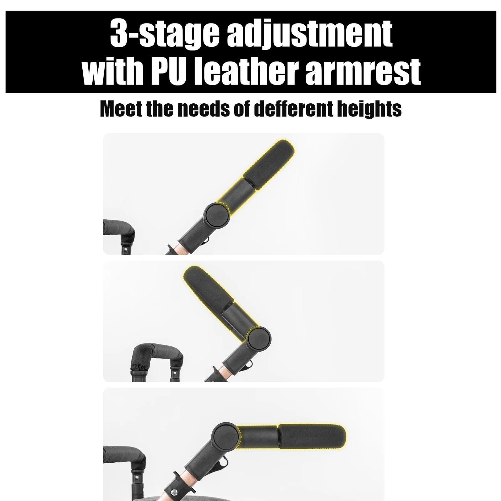 Poussette multifonction 3 en 1, landau et système de voyage avec guidon réglable, absorption des cho