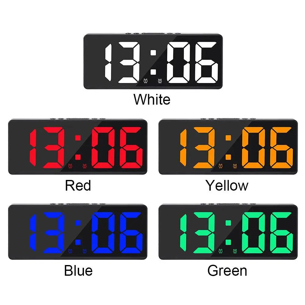 Numéro créatif horloge couleur veilleuse température calendrier réveil LED grand nombre horloge élec