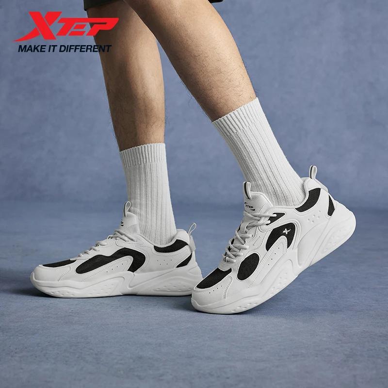 Xtep chaussures de loisirs pour hommes 2025 été léger maille respirant à semelles épaisses rehaussan