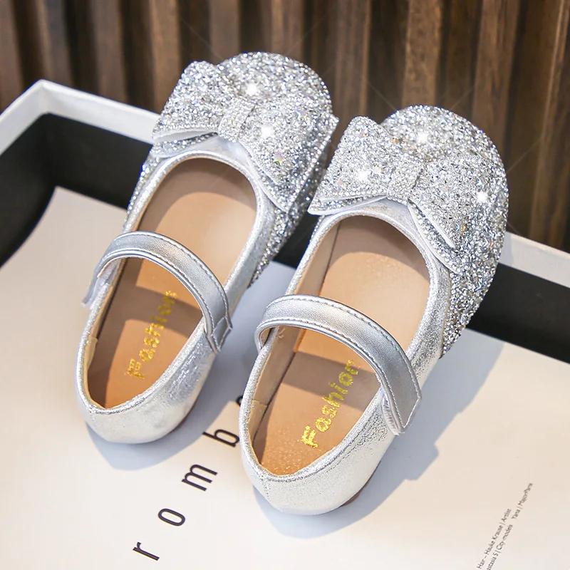 Chaussures d'automne pour enfants, chaussures simples pour filles, chaussures de danse à paillettes 