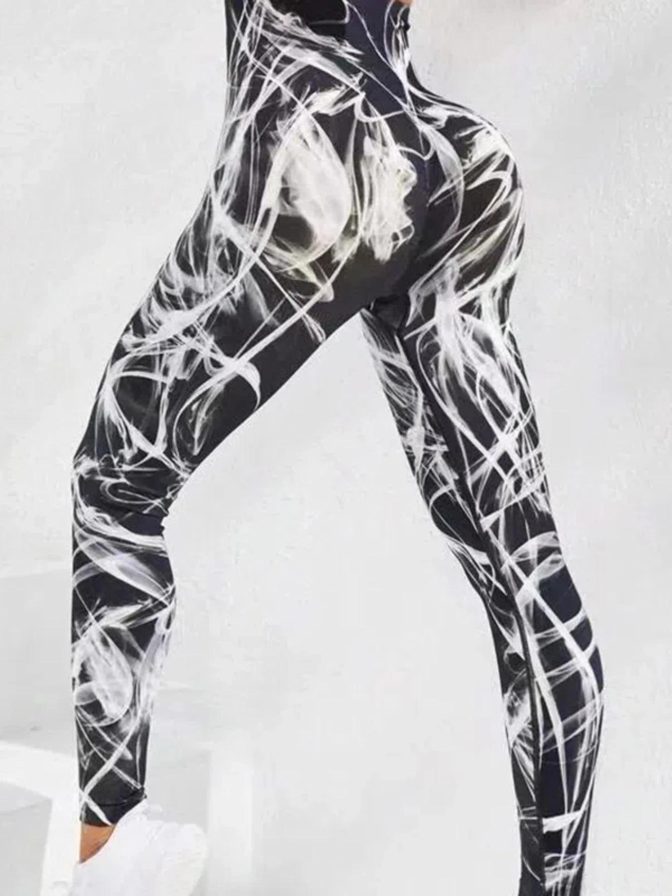 Nouveau Tye Die pantalons de Yoga sans couture femmes taille haute levage hanche miel pêche hanche F