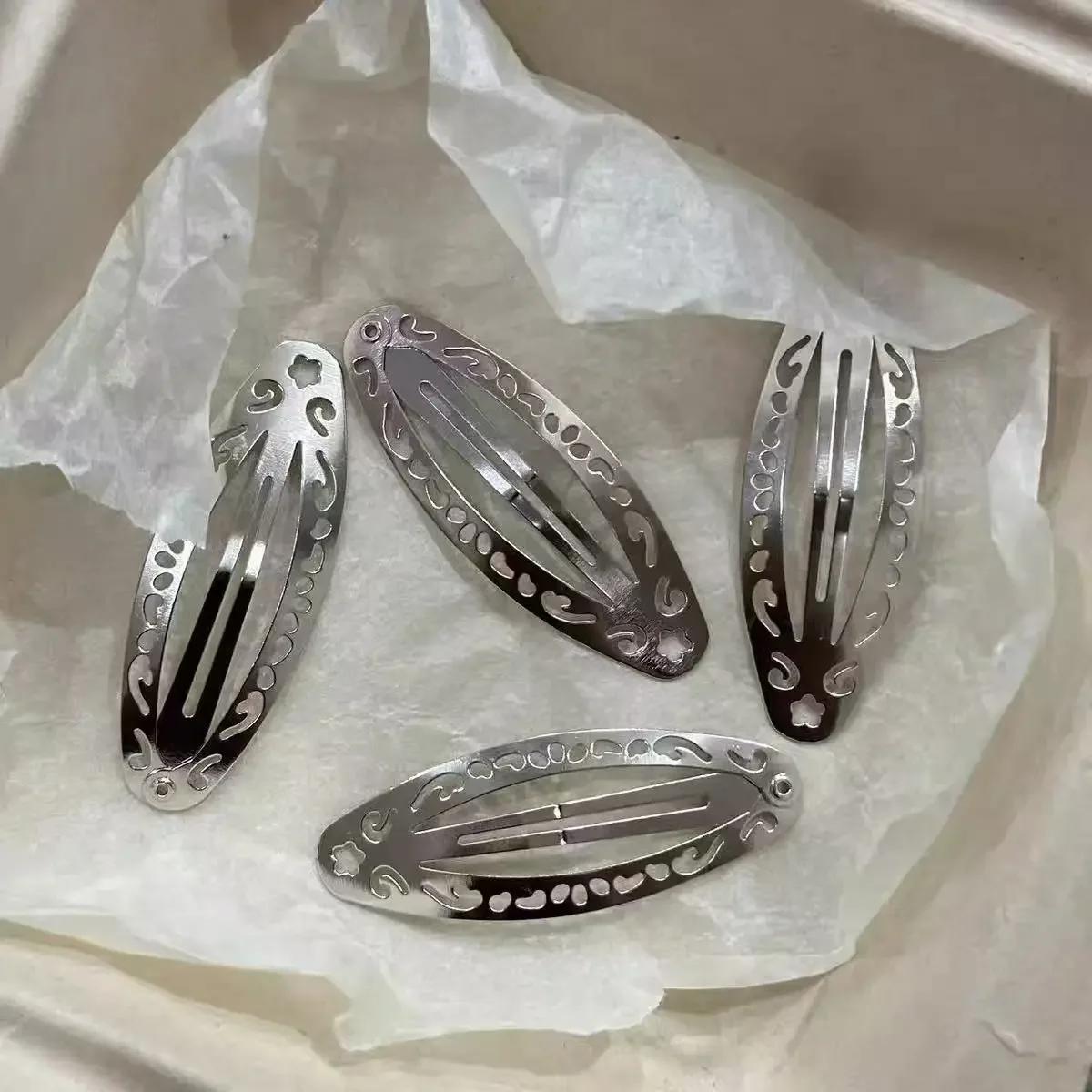 Pinces à cheveux en métal pour femmes de style Y2K, lot de 4/2 pinces à bord BB à la mode pour un us