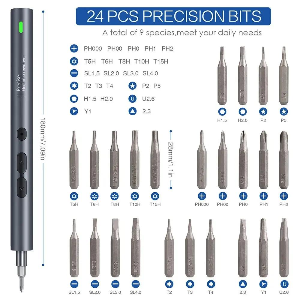 Tournevis électrique 28 en 1, ensemble de précision, Kit d'outils électriques, Mini petites embouts 