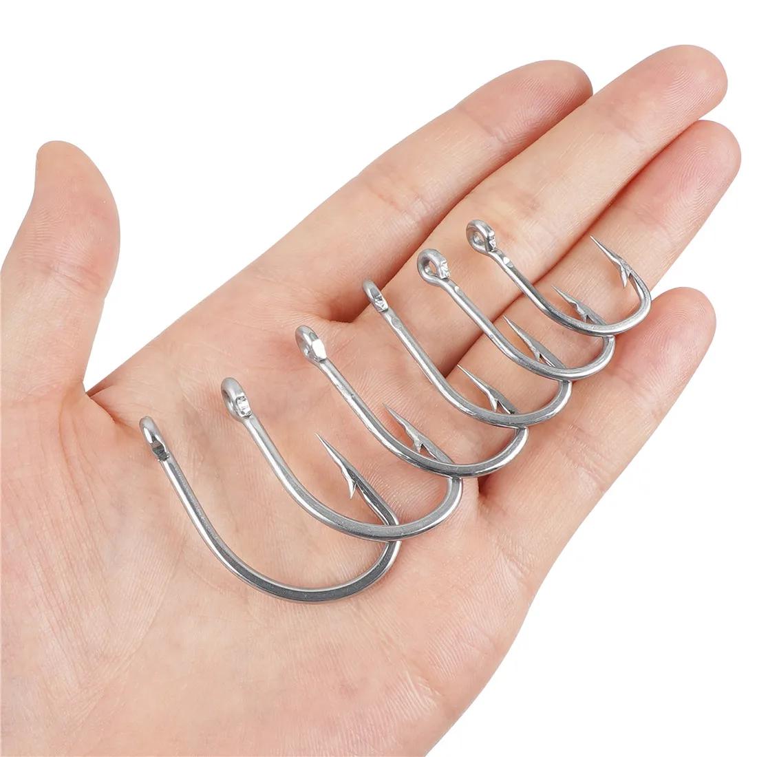 Hameçons circulaires en acier inoxydable pour la pêche en eau salée, lot de 15 pièces, accessoire po