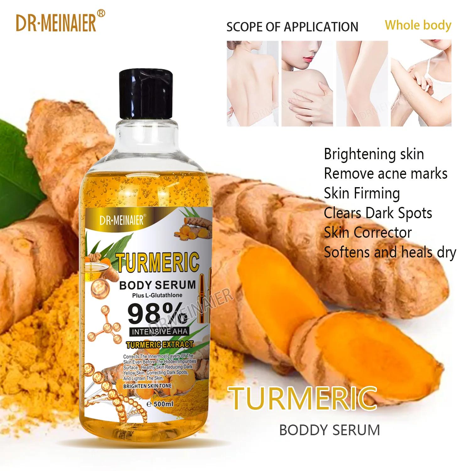 Sérum au curcuma Super 500ml pour le visage et le corps, sérum éclaircissant pour les taches foncées