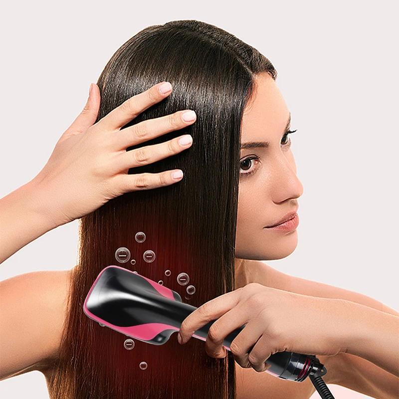 Sèche-cheveux brosse à Air chaud Styler et volumateur lisseur de cheveux bigoudi peigne rouleau une 