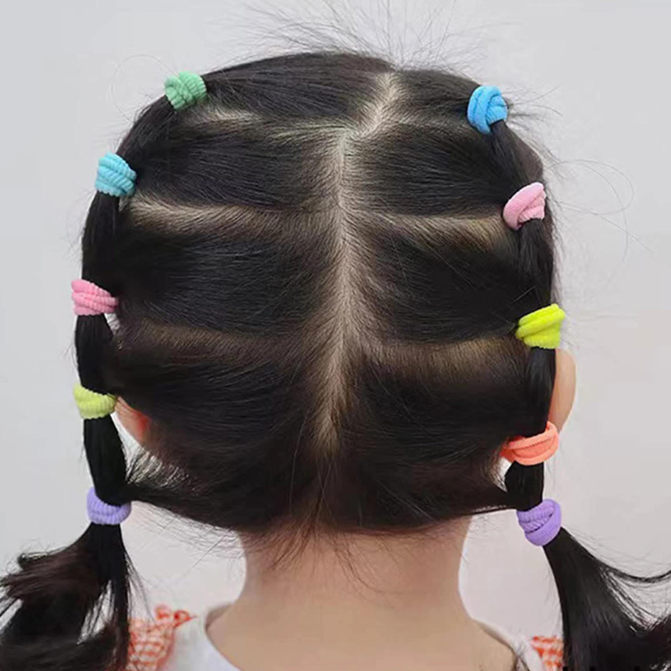 Attaches de cheveux 100 pièces, attaches de cheveux souples, petites bandes de cheveux sans couture 