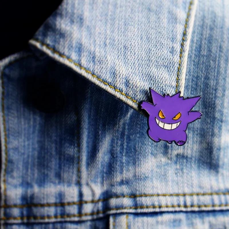 Broches en émail dessin animé Pokemon Pikachu broches Gengar broche sac vêtements Badge cosmique Col
