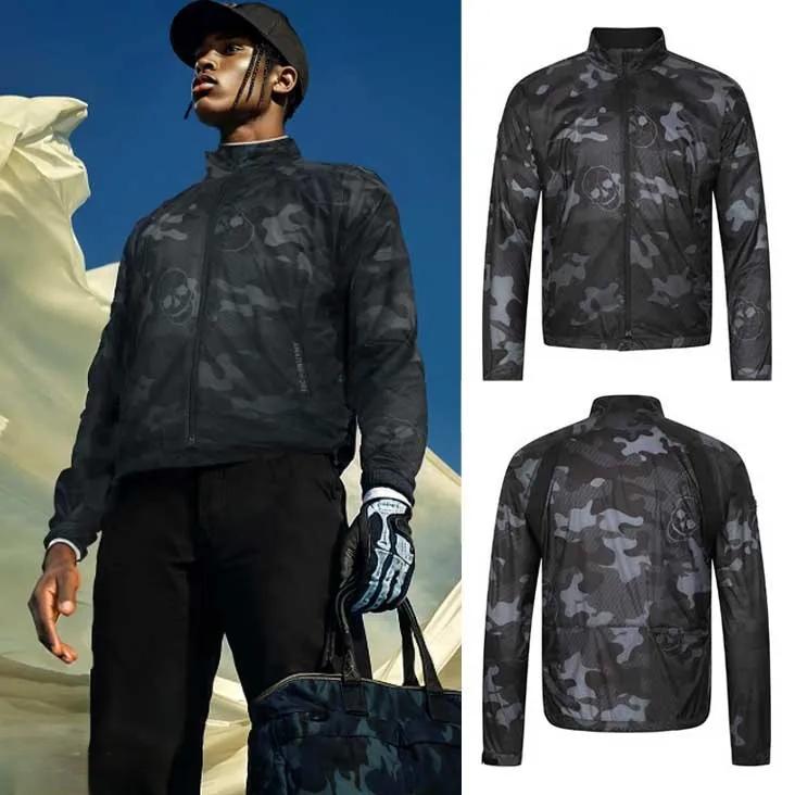 Nouvelle veste de golf pour homme : élégante, polyvalente, zippée, col montant, coupe-vent à manches